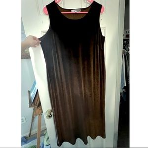 Vintage velvet shift midi dress